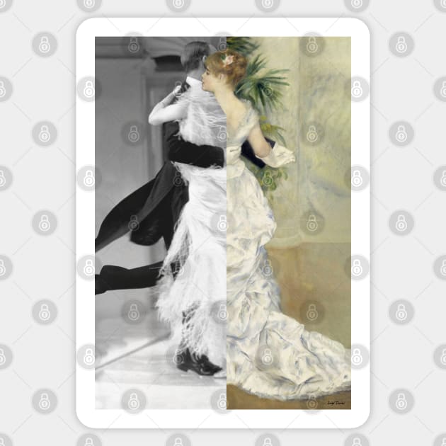 Dance in the City by Pierre-Auguste Renoir and Fred Astaire Sticker by luigi-tarini